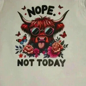 NWOT - Handmade White New Born Bodysuit - Nope Not Today